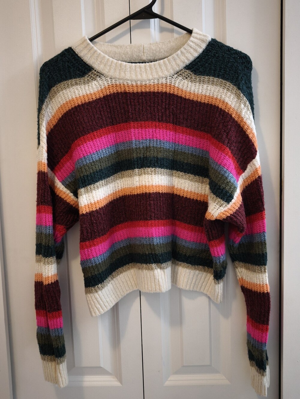 American Eagle Women’s Multicolor Striped Crewneck Sweater